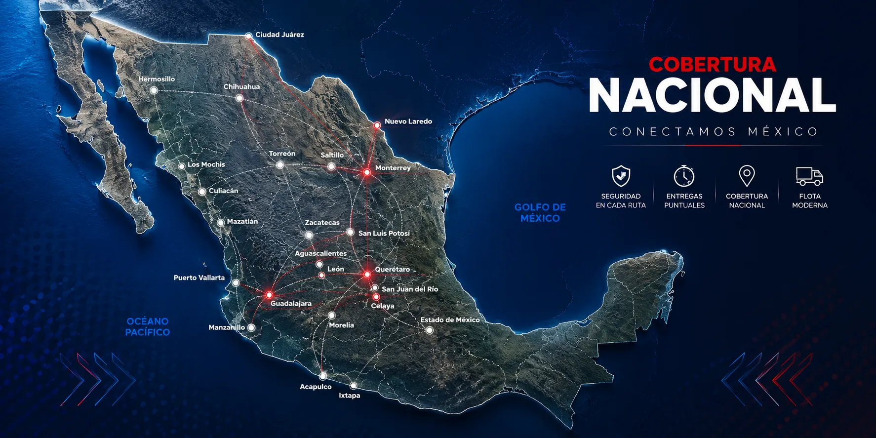 Cobertura nacional de transporte de carga en México
